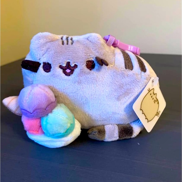 Gund Other - NWT Pusheen Cat Ice Cream Plush Keychain